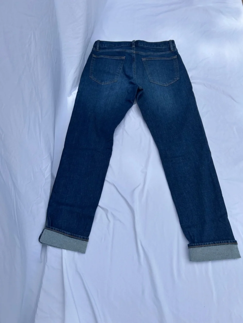 Classic Men's Dark Blue Straight Jeans cuffed size 30x32